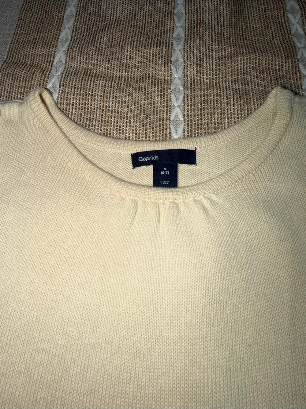 GAP Cream Knit Ruffle-Hem Girls Dress